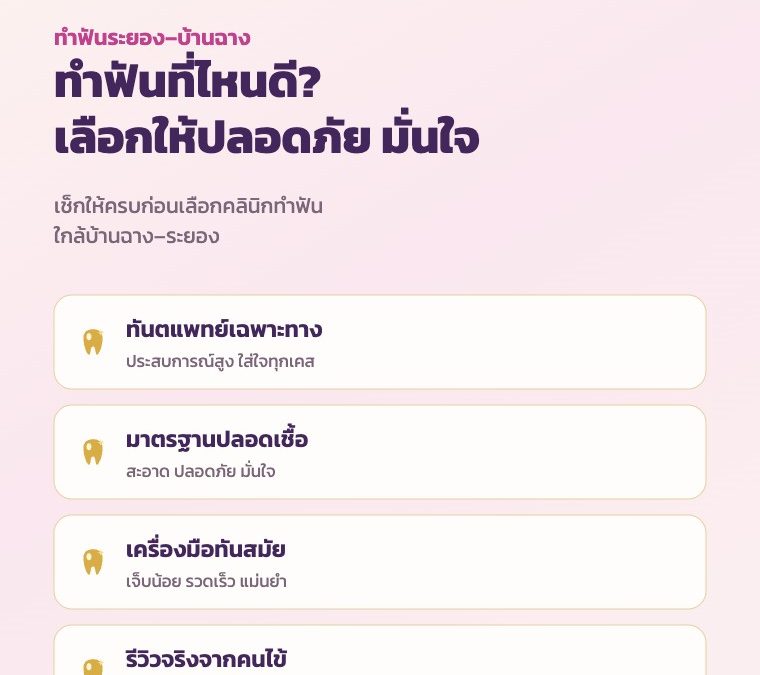 ทำฟันระยอง ที่ไหนดี? 7 ข้อควรดูก่อนเลือกคลินิก | Smile Craft