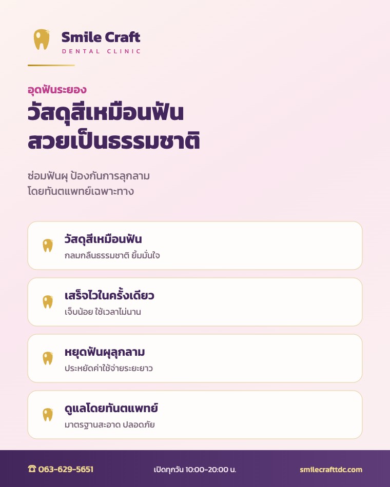 อุดฟันระยอง วัสดุสีเหมือนฟัน