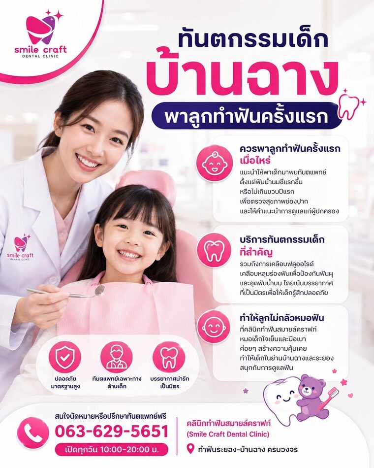 ทันตกรรมเด็กบ้านฉาง พาลูกทำฟันครั้งแรก