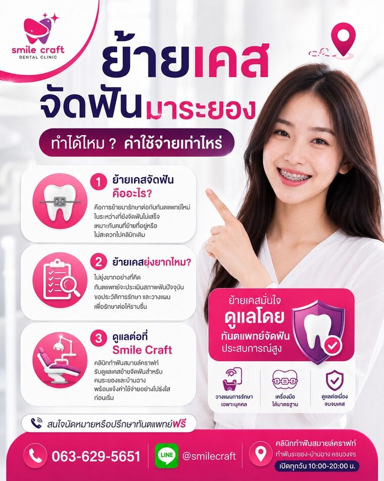 ย้ายเคสจัดฟันมาระยอง ทำได้ไหม ค่าใช้จ่ายเท่าไหร่